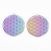 Ion Plating(IP) 201 Stainless Steel Filigree Pendants X-STAS-T057-24-2