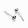 304 Stainless Steel Post Stud Earring Settings For Half Drilled Beads STAS-H376-92-2