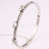 304 Stainless Steel & Crystal Rhinestone Hinged Bangles for Women WG2CEEC-04-1