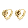 Rose Brass Hoop Earrings EJEW-Z102-03G-4
