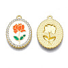 Rack Plating Alloy Enamel Pendants PALLOY-S132-337D-2