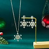 Alloy Rhinestone Snowflake Pendant Necklace & Stud Earrings Set for Women FS-WGDD9A4-04-1