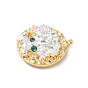 Brass Micro Pave Cubic Zirconia Enamel Pendants KK-L250-08G-02-2