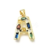 Brass Micro Pave Clear Cubic Zirconia Pendants KK-G521-01G-A-01-1