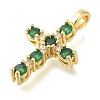 Brass Pave Clear Cubic Zirconia Pendants KK-M101-01G-03-2