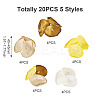 20Pcs 5 Style Silk Artificial Rose Flower Pendant PALLOY-TA00175-4