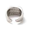 Clear Cubic Zirconia Multi Line Open Cuff Ring RJEW-C041-01P-3