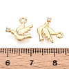 Brass Micro Pave Clear Cubic Zirconia Pendants KK-T078-07G-02-3