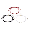 3Pcs 3 Colors Braided Nylon Cord Slider Bracelet Making AJEW-JB01236-1