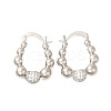 Rack Plating Round Ball Brass Micro Pave Clear Cubic Zirconia Hoop Earrings EJEW-I310-20P-1