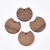 Undyed Walnut Wood Pendants X-WOOD-T023-04-1
