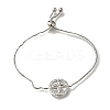 Rack Plating Brass Micro Pave Clear Cubic Zirconia Box Chain Ring with Star Link Slider Bracelets BJEW-H614-07P-1