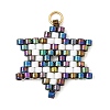 Glass Seed Beads Pendants PALLOY-MZ01457-02-1