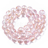 Transparent Spray Painted Glass Bead Strands X-GLAA-N035-03D-B06-2