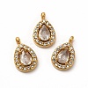 PVD Vacuum Plating 304 Stainless Steel Cubic Zirconia Pendants STAS-A076-01G-04-1