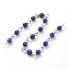 Handmade Natural Lapis Lazuli Beads Chains AJEW-JB00454-06-1