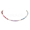 4mm Faceted Round Dyed Natural Agate & Carnelian & Green Aventurine & Aquamarine & Amethyst & Freshwater Pearl Beaded Necklaces NJEW-JN05110-2