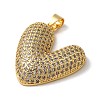 Rack Plating Brass Micro Pave Clear Cubic Zirconia Pendants KK-K345-11G-2