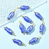 10Pcs Evil Eye Fish Shaped Glazed Porcelain Pendants PALLOY-YW00086-02-1