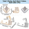 8Pcs 4 Styles Iron with Crystal Rhinestone Toe Cap Covers FIND-GF0005-11-2