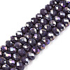 Electroplate Glass Beads Strands EGLA-A044-P6mm-B11-1