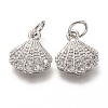 Brass Micro Pave Clear Cubic Zirconia Charms ZIRC-C020-49P-1