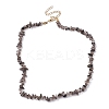 Natural Ice Obsidian Chip Beaded Necklace NJEW-JN04616-02-4