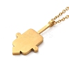 304 Stainless Steel Pandant Necklace for Men Women NJEW-O126-02G-02-3