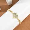 Brass Micro Pave Cubic Zirconia Link Bracelets LS-BJEW-M050-06G-03-3