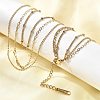 304 Stainless Steel 3 Layered Chain Necklaces for Women NJEW-K255-56G-2