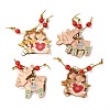 Christmas Theme Wood Big Pendant Decorations HJEW-F011-04-1