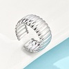 304 Stainless Steel Open Cuff Ring for Women X-RJEW-U014-05P-3