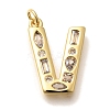 Brass Micro Pave Clear Cubic Zirconia Pendants KK-G521-01G-V-1