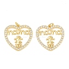 Mother's Day Brass Micro Pave Clear Cubic Zirconia Pendants KK-F931-10G-1