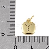 Rack Plating Brass Micro Pave CLear Cubic Zirconia Charms KK-E110-14G-Y-3