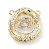 Brass Micro Pave Clear Cubic Zirconia Pendants ZIRC-L104-002G-1