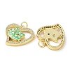 Valentine's Day Brass Micro Pave Clear Cubic Zirconia Pendants KK-C045-16G-2