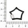Star Brass Micro Pave Clear Cubic Zirconia Screw Carabiner Clasps KK-B167-01C-P-4