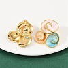 304 Stainless Steel Enamel Spiral Stud Earrings for Women EJEW-A138-03G-2