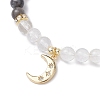 Brass Micro Pave Cubic Zirconia Charm Bracelets BJEW-JB12230-02-3