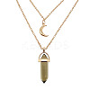 Dyed Natural Jasper Cone Pendant Double Layer Necklace UX9990-10-1