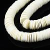 Flat Round Handmade Polymer Clay Beads CLAY-R067-12mm-21-4