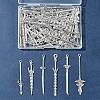 60Pcs 6 Styles Tibetan Style Alloy Big Pendants TIBEP-FS0001-25-6