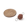 Round Natural Wood Connector Charms PALLOY-JF01994-02-2