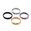Ion Plating(IP) 304 Stainless Steel Simple Plain Band Finger Ring for Women RJEW-B036-06-1