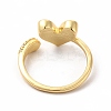 Natural Shell Heart Open Cuff Ring with Cubic Zirconia KK-A180-46G-2
