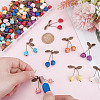 64Pcs 8 Colors Dyed Synthetic Turquoise Skull Cherry Pendants PALLOY-AR00020-4