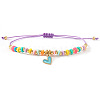 Resin & Brass Braided Bead Bracelets LW3639-3-1