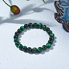 8.5mm Round Dyed Natural Tiger Eye Beads Stretch Bracelet for Girl Women BJEW-JB07152-03-2