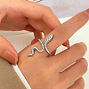 Snake Brass Micro Pave Cubic Zirconia Cuff Rings FS-WG5D2E3-02-1